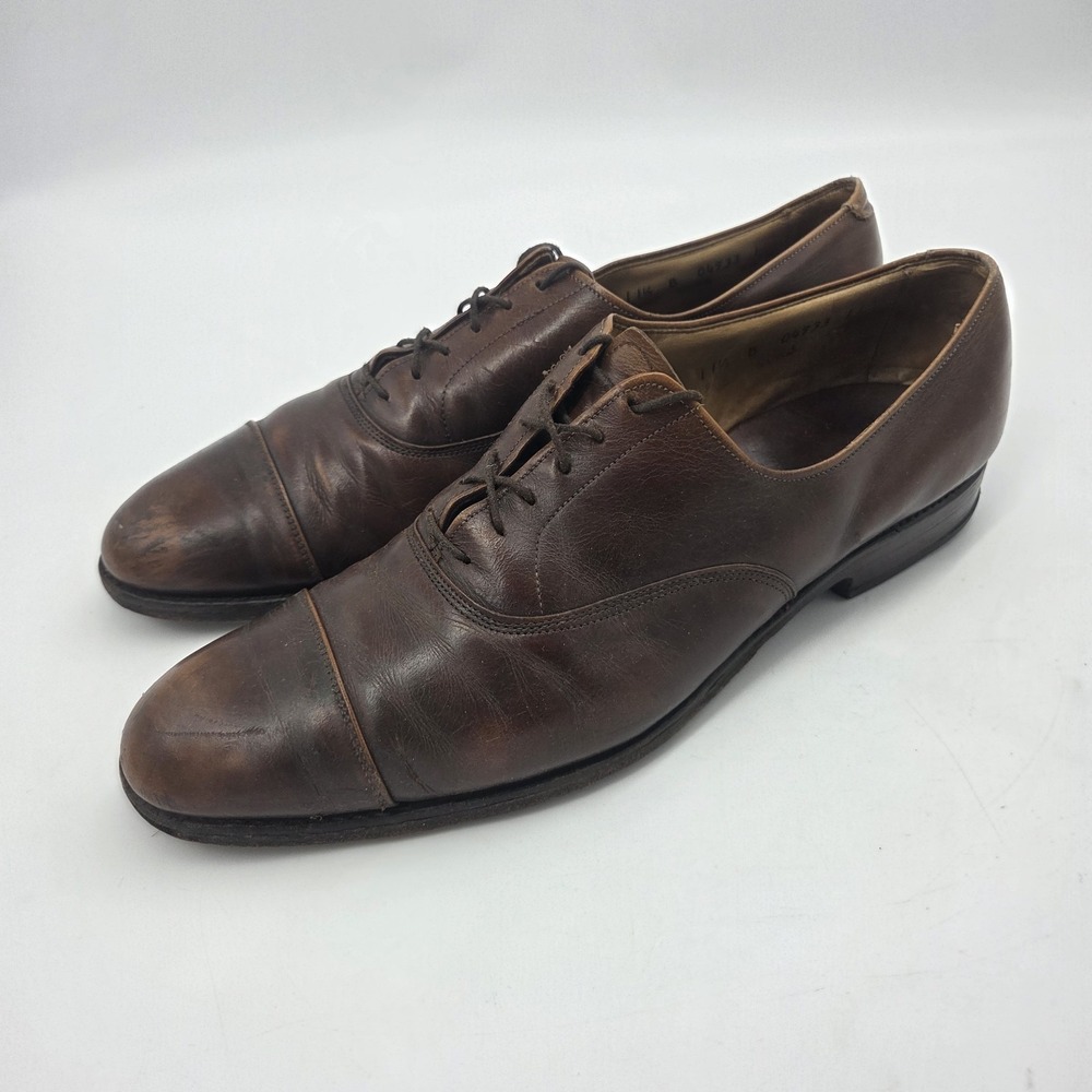 Allen Edmonds Park Avenue Brown Leather Cap Toe Oxford Shoe Men's Size 11.5 B